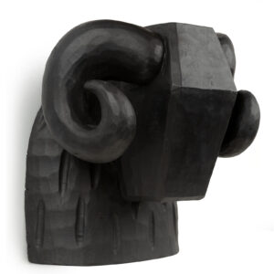 VEGG hrútur XL stór svartur,  38 cm hæð, 37 cm breidd, 24 cm þykkt.